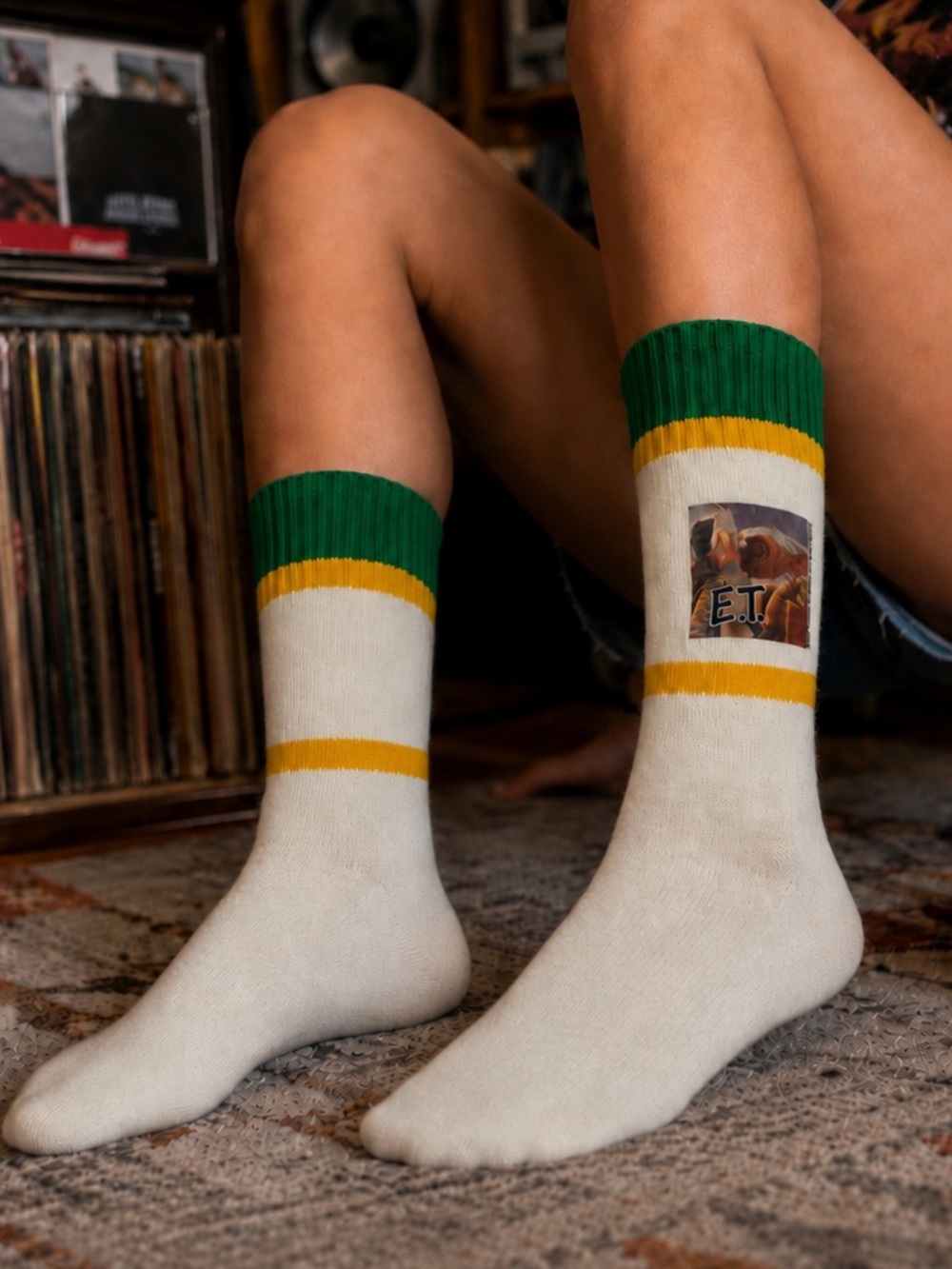 Vintage E.T. & Gertie Tube Socks With Tags 1982 Drew Barrymore Retro 80s